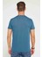 Erkek Slim Fit Dar Kesim Esnek Kumaş Örme Bisiklet Yaka Indigo Tişört 5