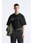 Bisiklet Yaka Unknown Desire Baskılı Oversize Siyah Erkek T-Shirt 2