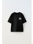 Beach Vıbes Surf Club Yazılı Ters S Tasarım Baskılı Siyah Unisex Çocuk T-Shirt 2