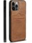 Apple iPhone 12 Pro Kartlıklı Rich Boss Lüx Deri Kılıf Açık Kahve 1