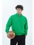 Yeşil Yarım Fermuarlı Pamuklu Erkek Oversize Sweatshirt 1