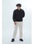 Siyah Yarım Fermuarlı Pamuklu Erkek Oversize Sweatshirt 5