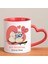 Kişiye Özel Bird Lovers Kırmızı Kalp Kulplu Kupa Bardak 80285 1