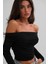 Omuz Dekolte Straplez Siyah Bluz 3