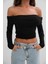 Omuz Dekolte Straplez Siyah Bluz 4