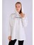 9158M Yazı Detay Tunik Beyaz 3