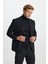 Slim Fit Dar Kesim Kırlangıç Yaka Diagonal Desenli Torba Cepli Ceket 5