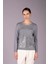 Kadın Bisiklet Yaka Pul Payet Detaylı Uzun Kollu Triko Kazak 2572 Gri 1