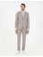Erkek Bej Slim Fit Çizgili Yün Kaşmir Karışımlı Takım Elbise 50295308-VR011 1