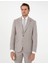 Erkek Bej Slim Fit Çizgili Yün Kaşmir Karışımlı Takım Elbise 50295308-VR011 3