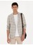 Erkek Bej Slim Fit Yün Keten Karışımlı Ekose Ceket 50285195-VR011 1