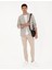 Erkek Bej Slim Fit Yün Keten Karışımlı Ekose Ceket 50285195-VR011 4