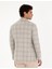 Erkek Bej Slim Fit Yün Keten Karışımlı Ekose Ceket 50285195-VR011 5