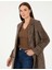 Kadın Kahverengi Slim Fit Kaşe Kaban 50275701-VR029 4