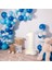 15 adet Lacivert - Açık mavi - Beyaz- Konfetili şeffaf balon , Metalik Pastel Karışık Kaliteli Balon Seti 2