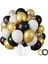 10 adet Siyah - Beyaz- Konfetili şeffaf balon , Metalik gold balon Kaliteli Balon Seti 1