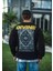 Kışlık Bisiklet Yaka Baskılı Sweatshirt - Siyah 1