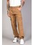 Erkek Camel Baggy Fit Rahat Kalıp Kargo Pantolon 3