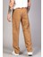 Erkek Camel Baggy Fit Rahat Kalıp Kargo Pantolon 4