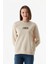 Önü ve Arkası Baskılı Bisiklet Yaka Sweatshirt 1
