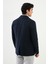 Düz Lacivert Slim Fit Torba Cep Erkek Trench Coat 4