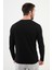 Desenli Siyah Slim Fit Bisiklet Yaka Uzun Kollu Erkek T-Shirt 3