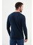 Düz Lacivert Slim Fit Bisiklet Yaka Uzun Kollu Erkek T-Shirt 3