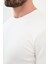 Düz Ekru Slim Fit Bisiklet Yaka Uzun Kollu Erkek T-Shirt 2