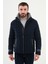 Kapitone Lacivert Slim Fit Kürklü Dik Yaka Erkek Mont 3