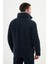 Kapitone Lacivert Slim Fit Kürklü Dik Yaka Erkek Mont 4