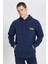 Relaxed Fit Geniş Kesim Kapüşonlu Bordo Sweatshirt 1