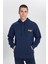 Relaxed Fit Geniş Kesim Kapüşonlu Bordo Sweatshirt 2