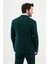 Düz Zümrüt Rengi Slim Fit Kemer Detaylı Geniş Yaka Kruvaze Erkek Takım Elbise 5