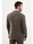 Kırçıllı Kahverengi Slim Fit Kemer Detaylı Geniş Yaka Yün Erkek Takım Elbise 5