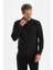 Antrasit Erkek Kaşmir Karışımlı Fermuar Yaka Triko 1