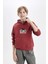 Erkek Çocuk Baskılı Kapüşonlu Kanguru Cepli Sweatshirt C9797A824WN 1