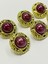 Vintage Serisi Düğme Seti / 2,5 cm 6 Lı Set (Gold - Bordo) 1