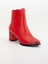 Kadın Deri Günlük Topuklu Bot - Kırmızı 4