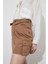 Kargo Cepli Camel Denim Mini Etek 5