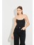 Taş Detaylı Sırt Dekolteli Askılı Siyah Bodysuit 1
