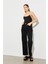 Taş Detaylı Sırt Dekolteli Askılı Siyah Bodysuit 2