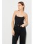 Taş Detaylı Sırt Dekolteli Askılı Siyah Bodysuit 4