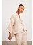 Fiyonklu Müslin Kumaş Kimono Bej Bluz 5
