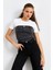 Düz Yakalı Kemerli Antrasit Kadın Denim Crop Top 1