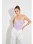 Taş Detaylı Sırt Dekolteli Askılı Lila Bodysuit 1