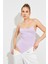 Taş Detaylı Sırt Dekolteli Askılı Lila Bodysuit 3