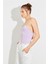 Taş Detaylı Sırt Dekolteli Askılı Lila Bodysuit 4