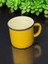 Emaye Kupa - Vintage Kamp Kahve Çay Kupası - Sarı Kırmızı - 10 cm - 400 ml - 2'li 2