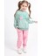 3563 3-7 Yaş Lıttle Flower Baskılı 2iplik Mevsimlik Kız Takım 4