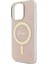 Apple iPhone 16 Pro Max Uyumlu Kılıf Guess Orjinal Lisanslı Magsafe Özellikli Yazı Logolu 4g Desenli Pembe 4